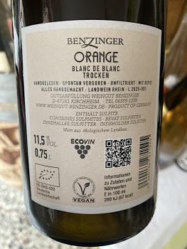 Weingut Benzinger, Orange Blanc de Blanc 2025