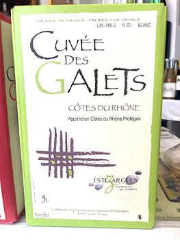 Caves des vignerons d'Estézargues, BIB Les Galets blanc 5L