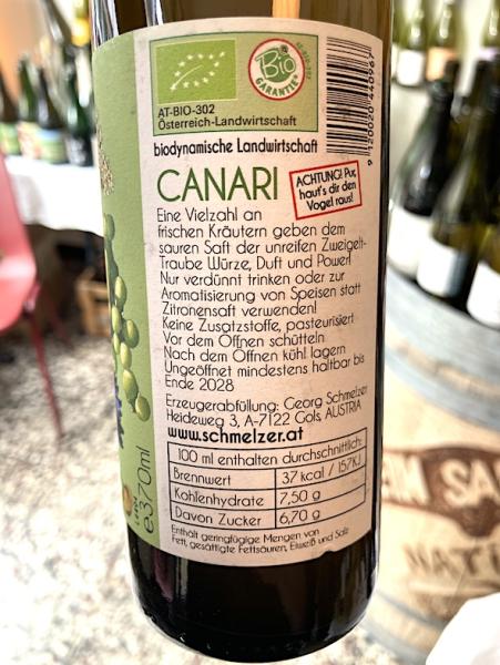 Weingut Schmelzer, Canari Verjus