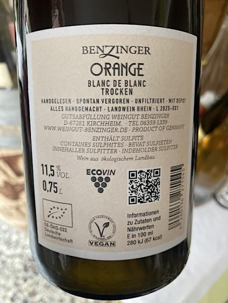 Weingut Benzinger, Orange Blanc de Blanc 2025