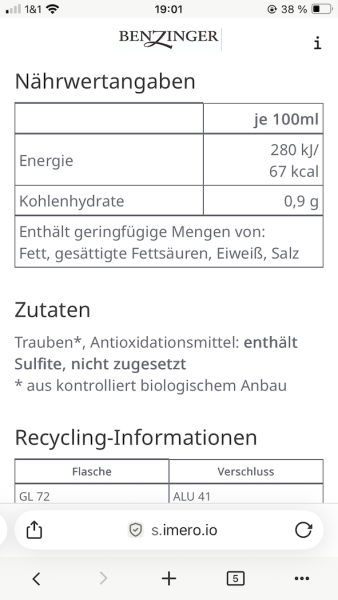 Weingut Benzinger, Orange Blanc de Blanc 2025